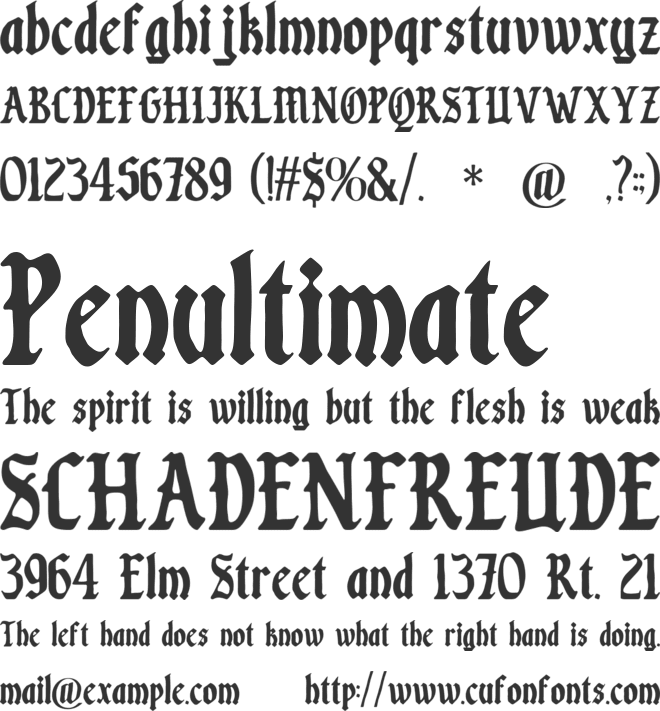 Black Poser font preview