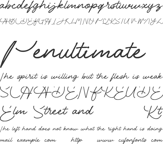 Rubellite Signature font preview