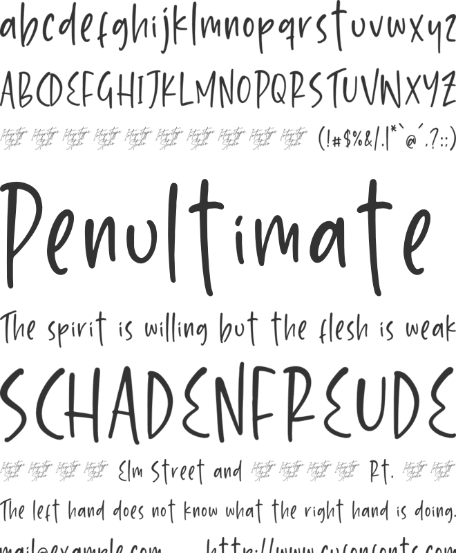 Pearlight Notespage font preview