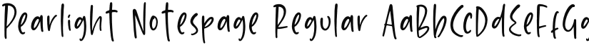 Pearlight Notespage Regular font