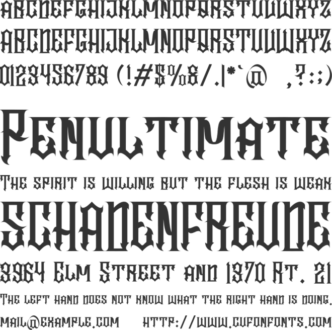 Velgrynd font preview