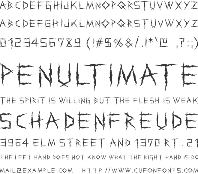 the mark font preview