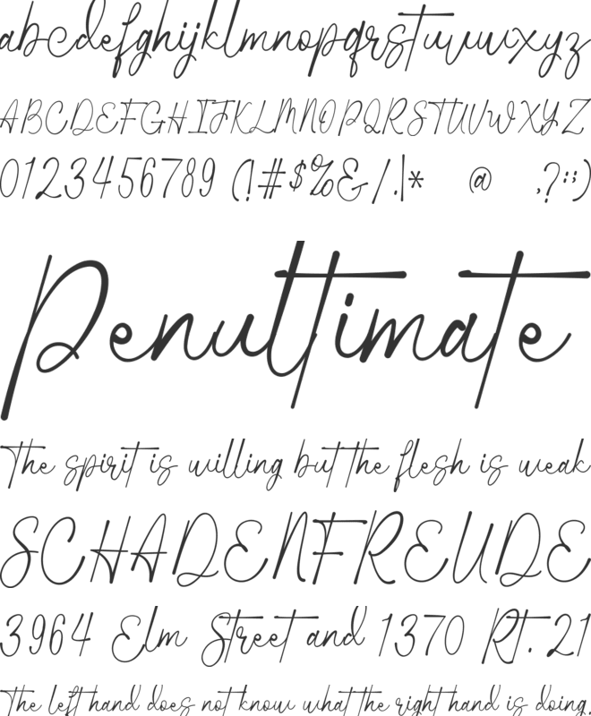 Wathenda Signature font preview