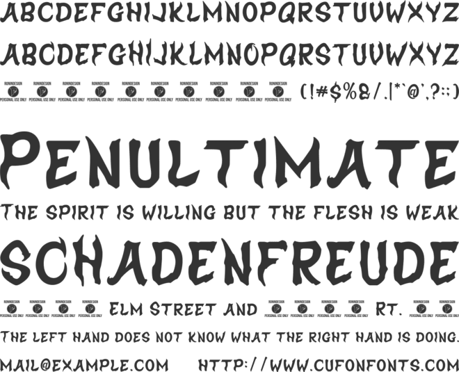 Runewood font preview