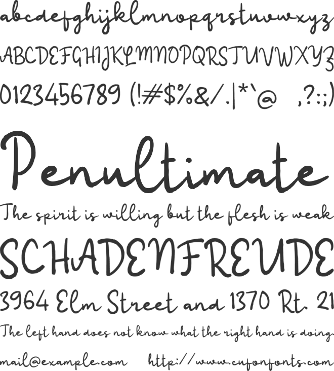 Pabaeng Signature font preview