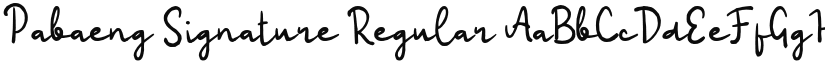 Pabaeng Signature Regular font