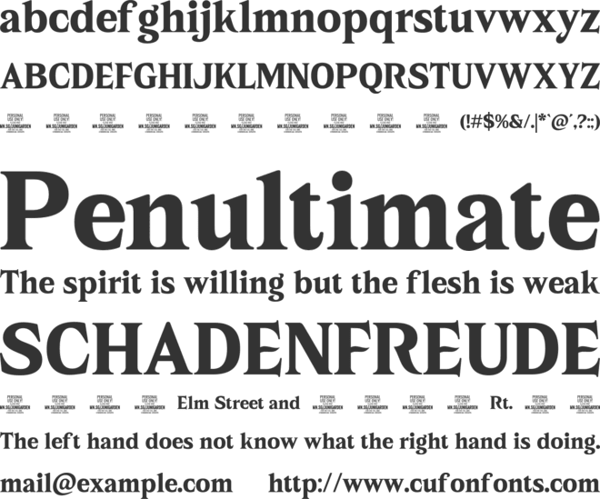 Junigarden Serif PERSONAL USE font preview