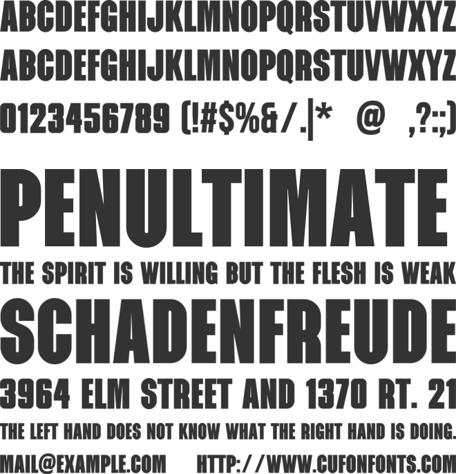 Takeup font preview