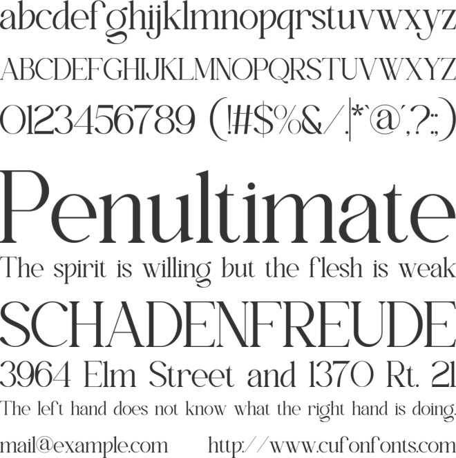 Kreata Agnore font preview