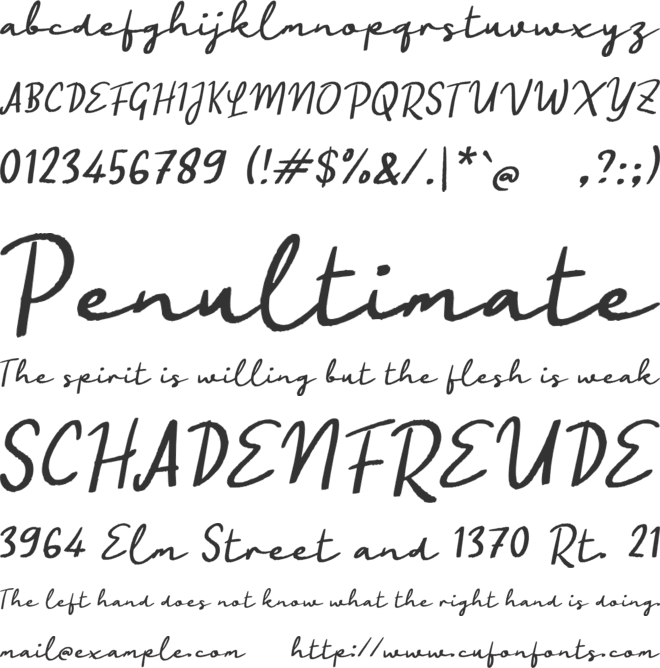 Pabarika Writing font preview