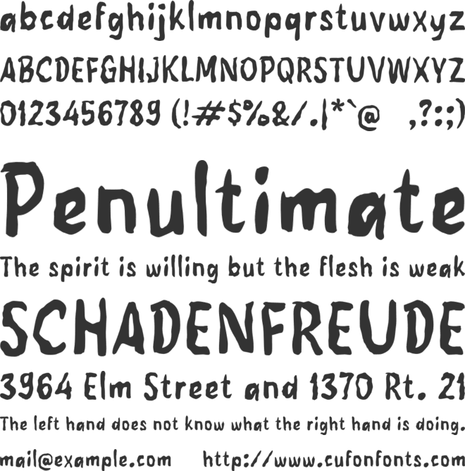 Pacinge font preview