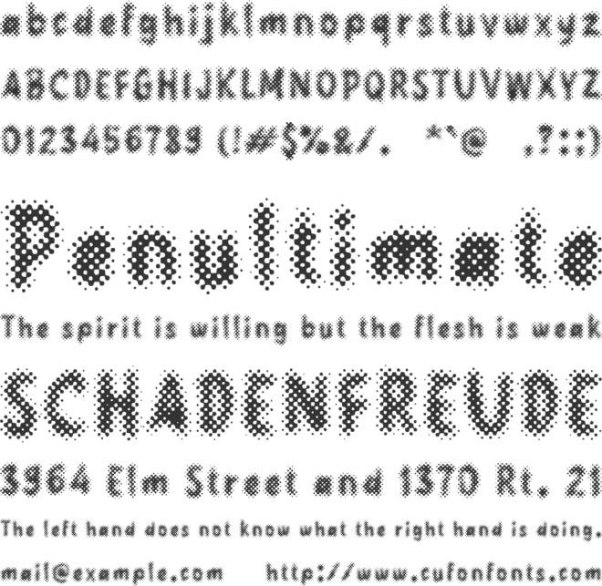 Pao Halftone font preview