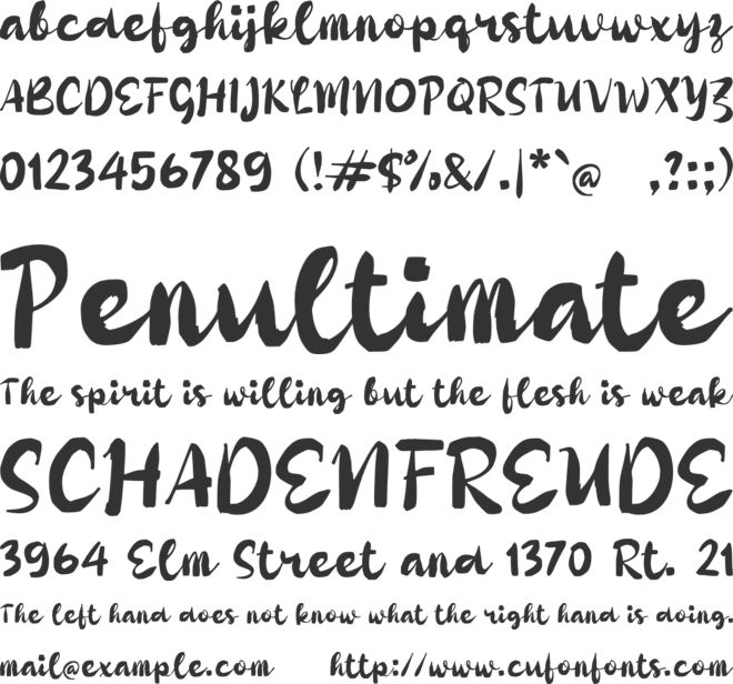 Pabiayo font preview