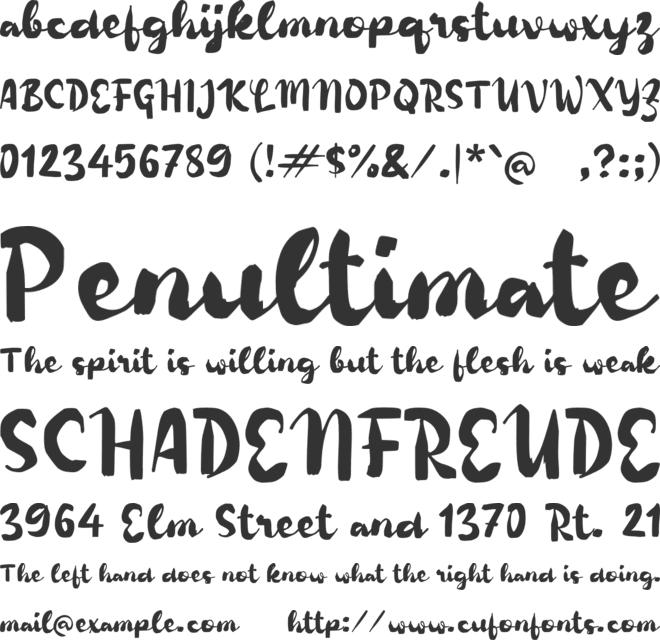 Pacuay font preview