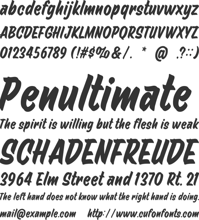 Owltail Brush font preview