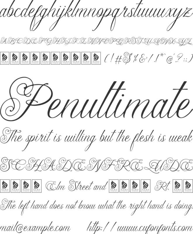 Senailly font preview