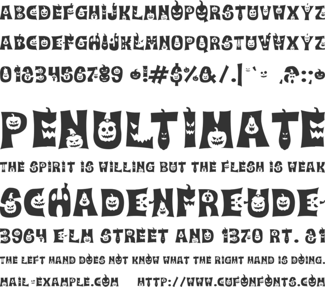 cute and scary font preview