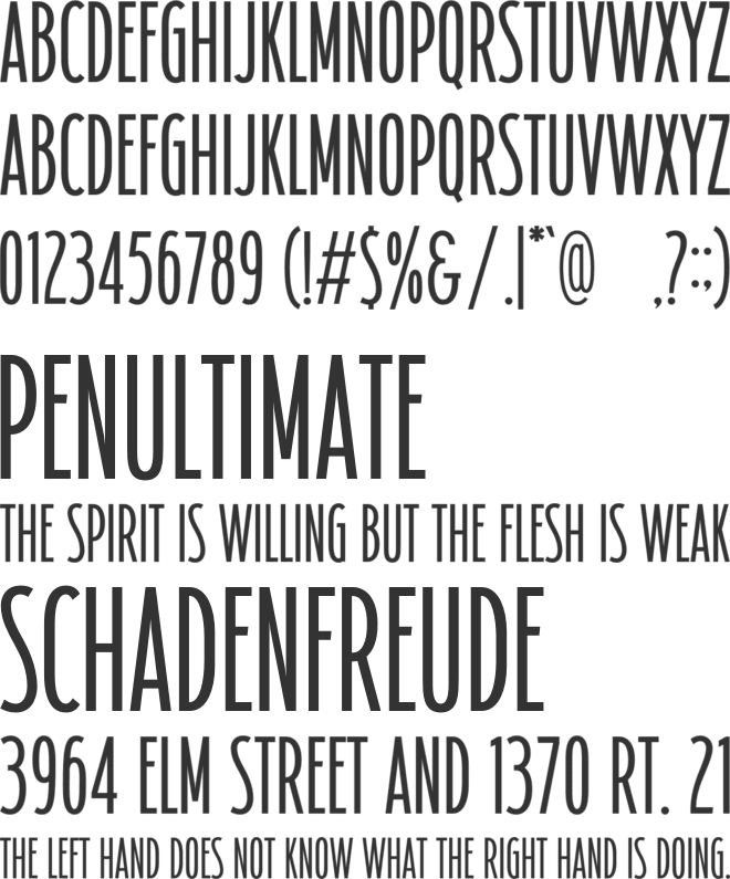 Northlima font preview