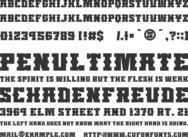 Block Western font preview