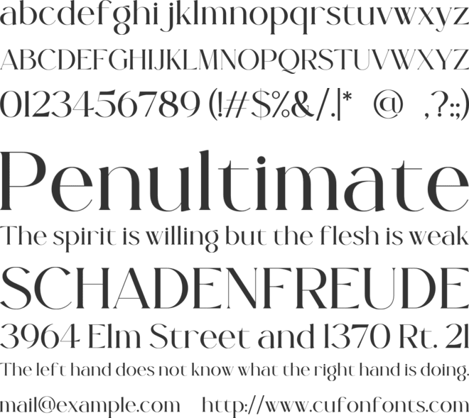 Terabela font preview