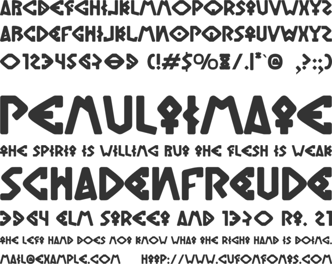 Khamenet font preview