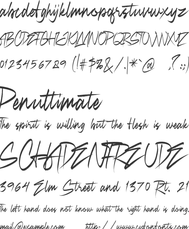 Shatter Brush font preview