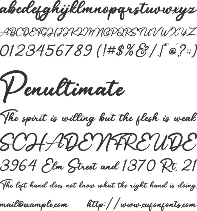 Abingaile font preview