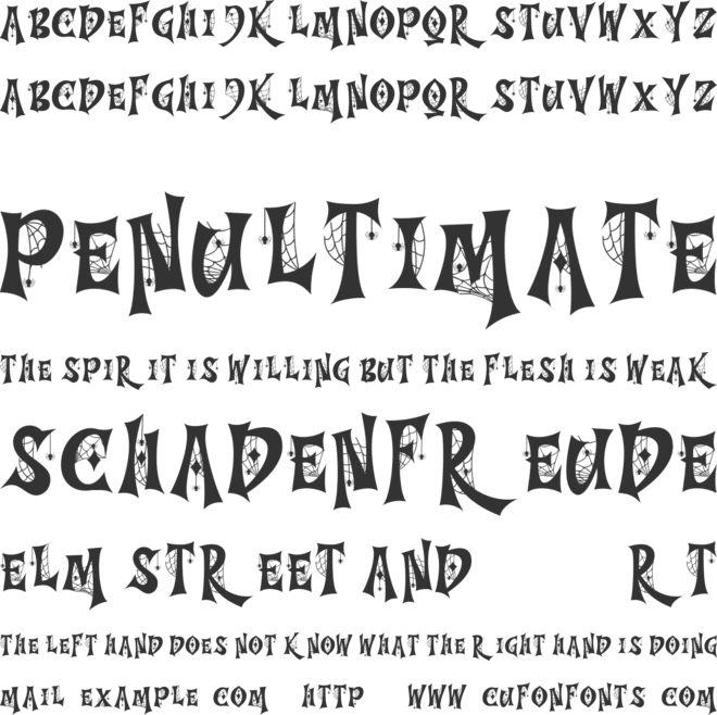 Decorative font Tree Night font preview