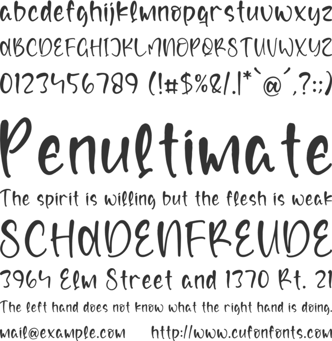 Yellow Manice font preview