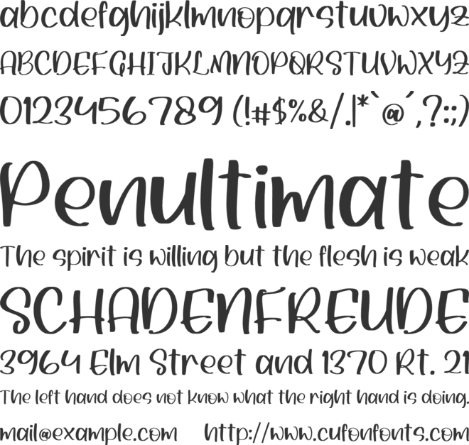 Skymate font preview