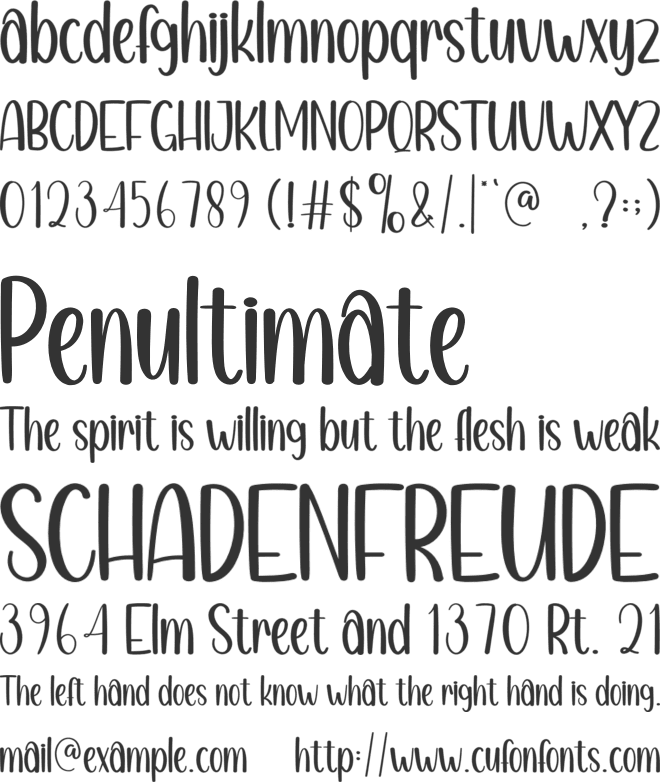 Cheeks font preview