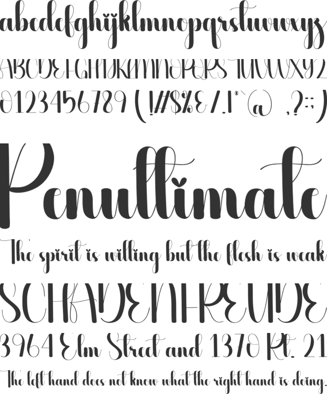 Sad font preview