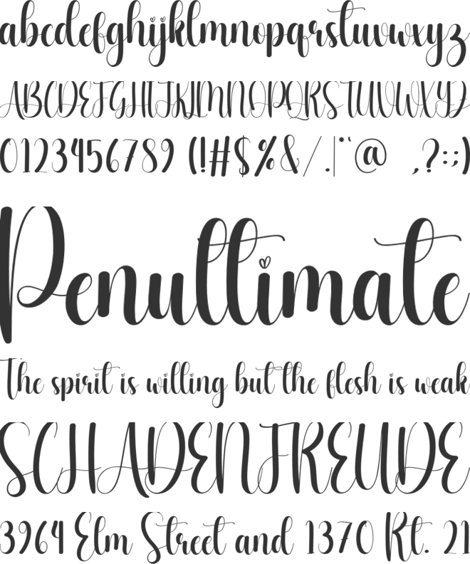 Tough font preview