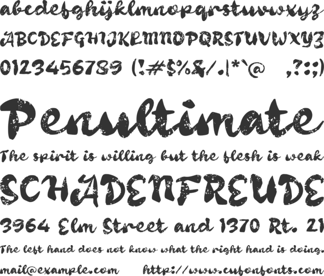 Pabeyah font preview