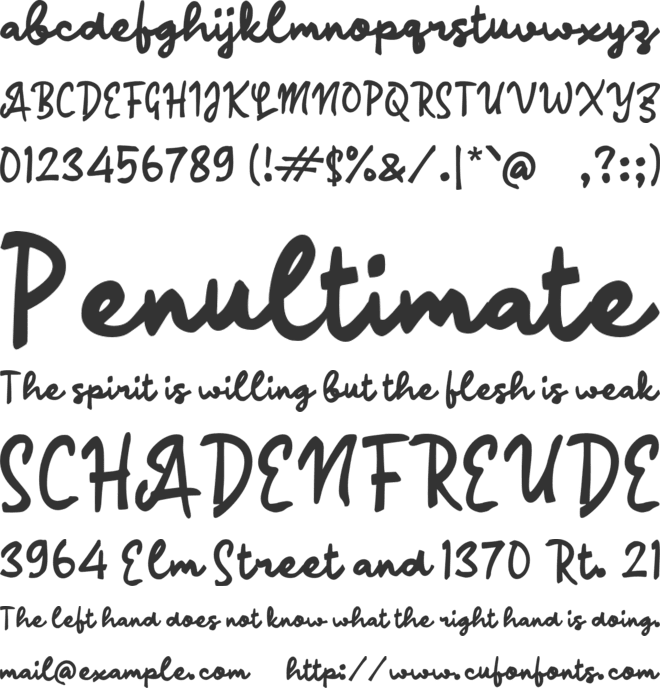 Paahong Script font preview