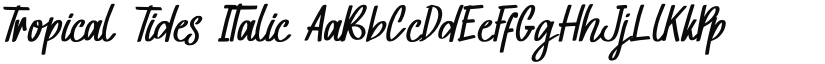 Tropical Tides Italic font