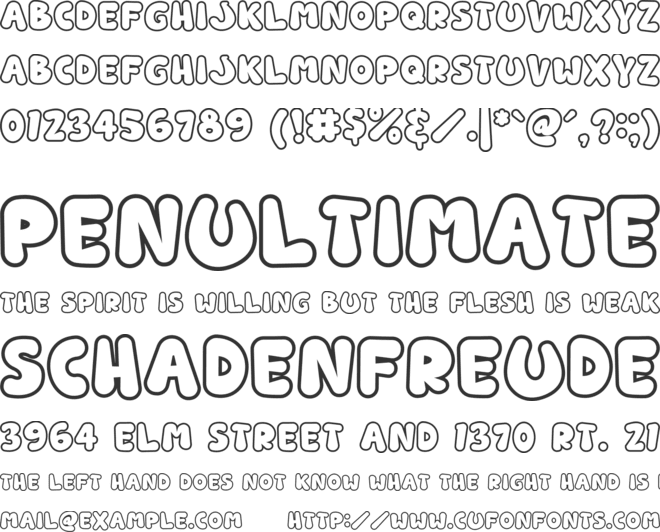 Rounded Robin Outline font preview