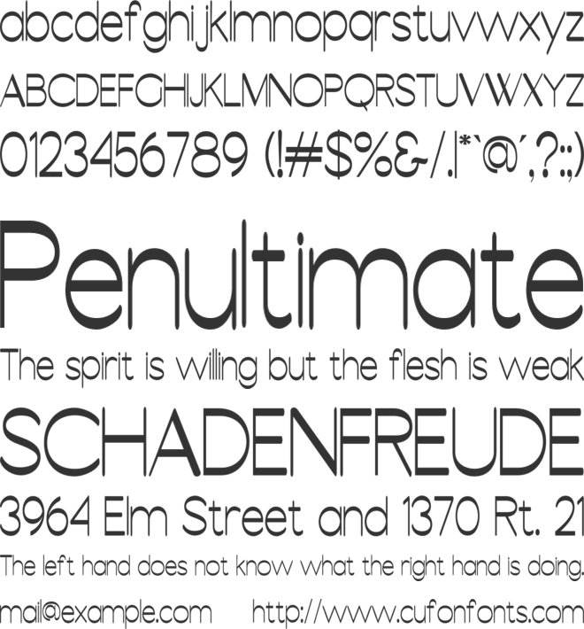 ABSORBED font preview