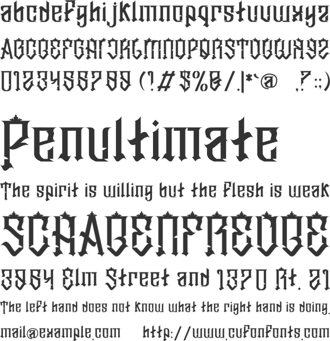 Zeularys font preview