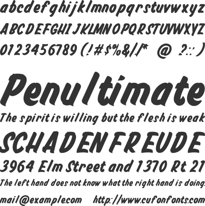 Deertail Brush font preview