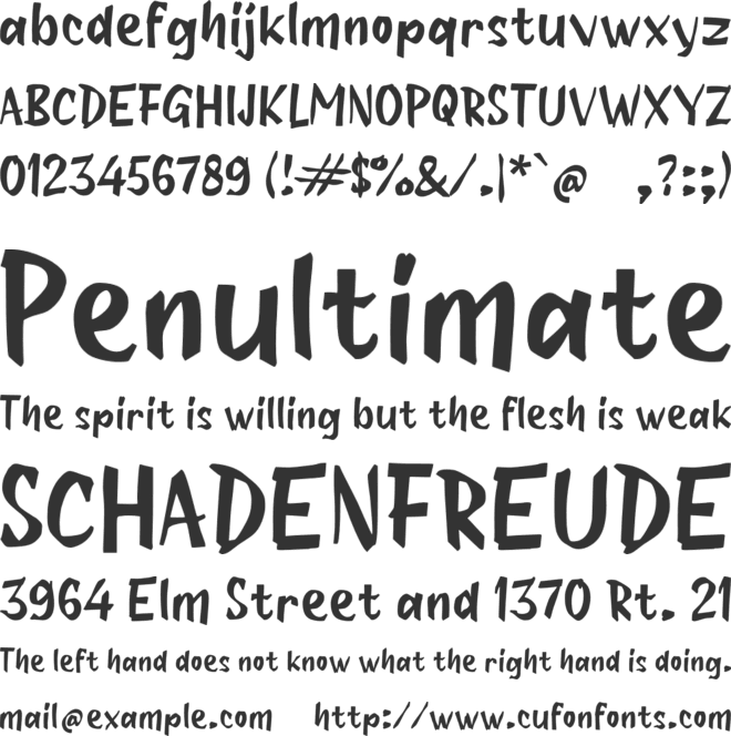 Paande font preview