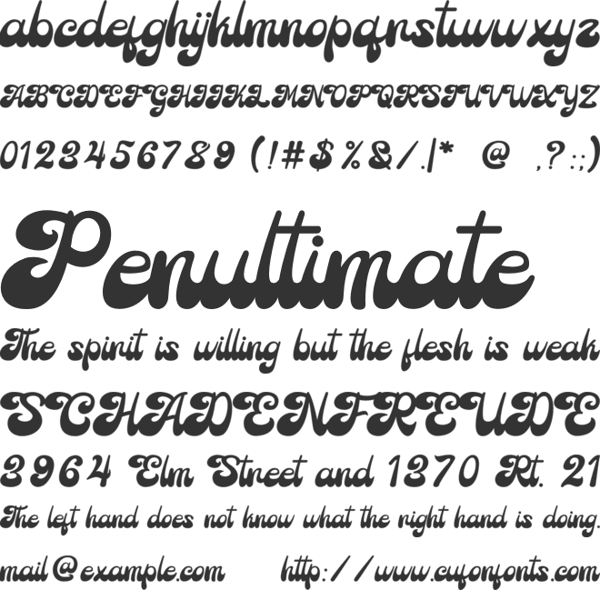 Retro Fancy font preview