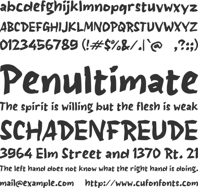 Pabaus font preview