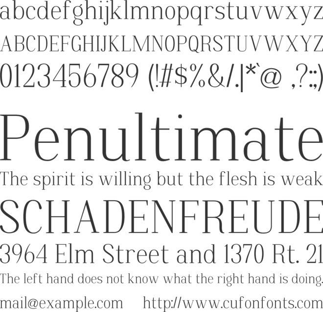 Dimensity font preview