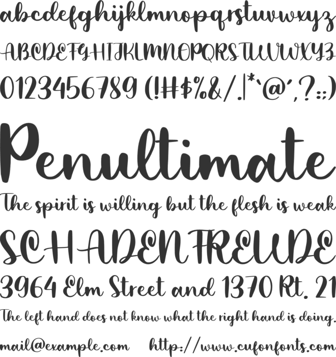 Giggle Script font preview