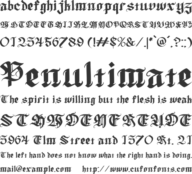 Wolfhagen Blackletter font preview