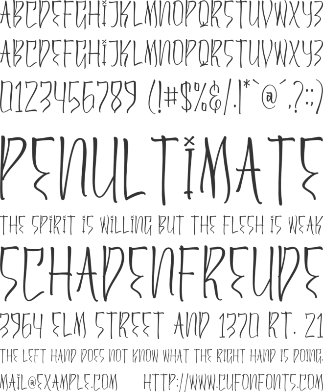 Hysteria Witcher font preview