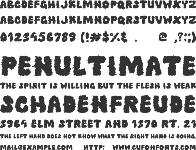 Grazed font preview