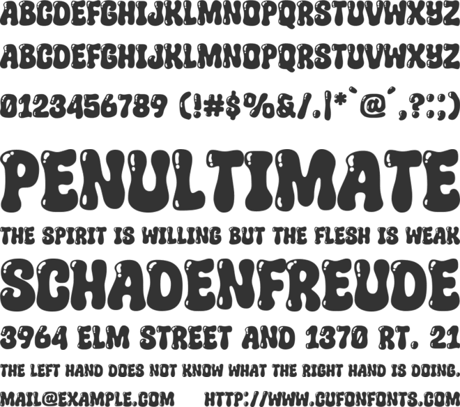 Super Shiny font preview