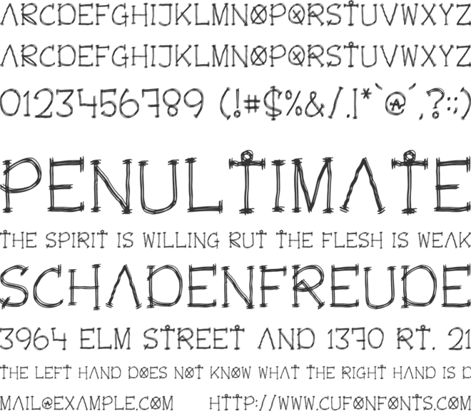 The Oracle font preview